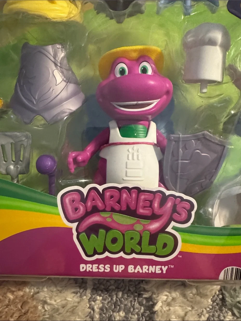 Mattel Barney Dress Up Figure with Purple Main Figure and Multicolor Accessories